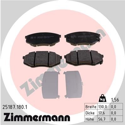 Brake Pad Set, disc brake ZIMMERMANN 25187.180.1