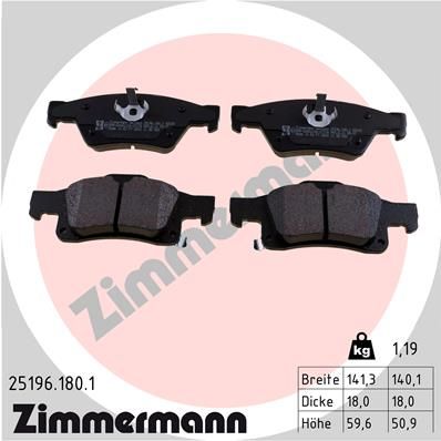 Brake Pad Set, disc brake ZIMMERMANN 25196.180.1