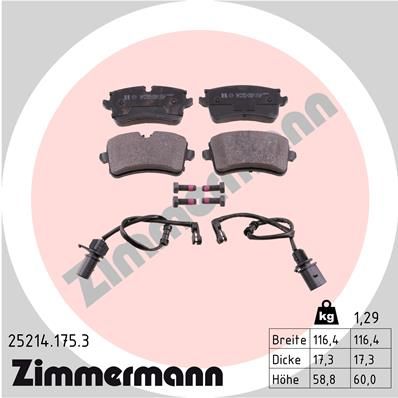 Brake Pad Set, disc brake ZIMMERMANN 25214.175.3