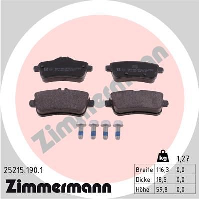 Brake Pad Set, disc brake ZIMMERMANN 25215.190.1