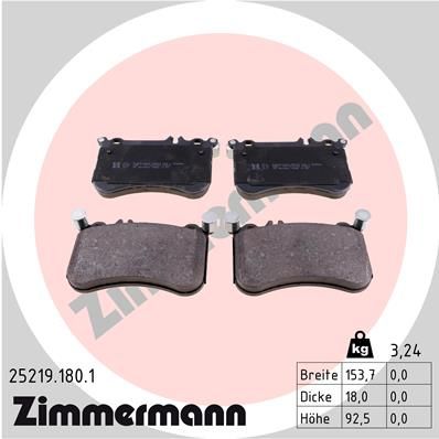 Brake Pad Set, disc brake ZIMMERMANN 25219.180.1