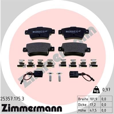 Brake Pad Set, disc brake ZIMMERMANN 25357.175.3