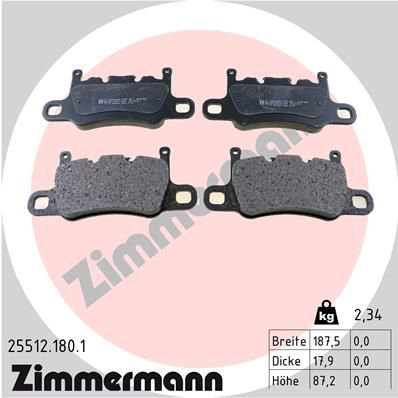 Brake Pad Set, disc brake ZIMMERMANN 25512.180.1