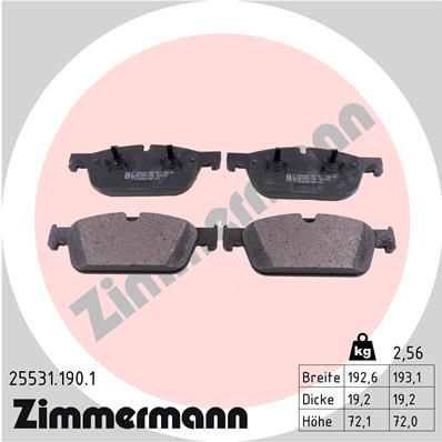 Brake Pad Set, disc brake ZIMMERMANN 25531.190.1