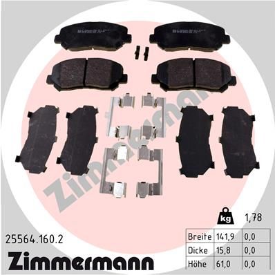 Brake Pad Set, disc brake ZIMMERMANN 25564.160.2