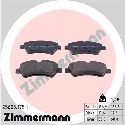 Brake Pad Set, disc brake ZIMMERMANN 25603.175.1