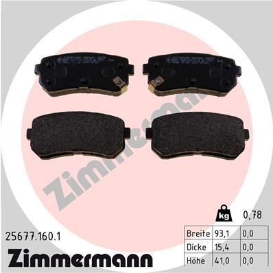 Brake Pad Set, disc brake ZIMMERMANN 25677.160.1