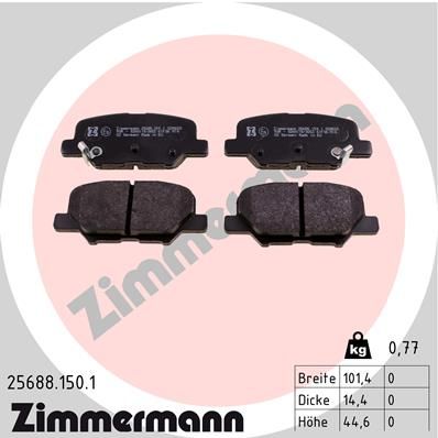 Brake Pad Set, disc brake ZIMMERMANN 25688.150.1