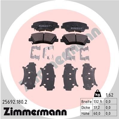 Brake Pad Set, disc brake ZIMMERMANN 25692.180.2