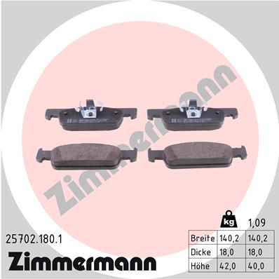 Brake Pad Set, disc brake ZIMMERMANN 25702.180.1