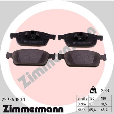 Brake Pad Set, disc brake ZIMMERMANN 25736.180.1