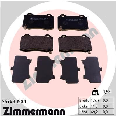 Brake Pad Set, disc brake ZIMMERMANN 25743.150.1