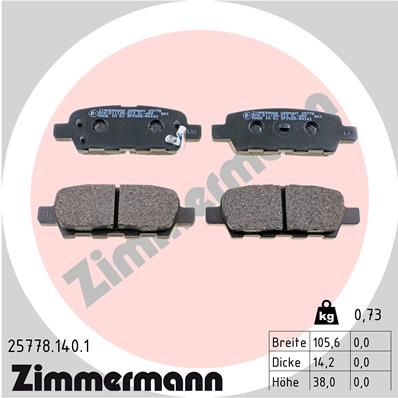 Brake Pad Set, disc brake ZIMMERMANN 25778.140.1