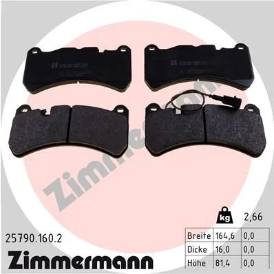 Stabdžių trinkelių rinkinys, diskinis stabdys ZIMMERMANN 25790.160.2