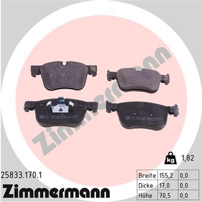 Brake Pad Set, disc brake ZIMMERMANN 25833.170.1