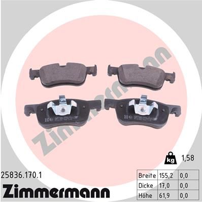 Brake Pad Set, disc brake ZIMMERMANN 25836.170.1