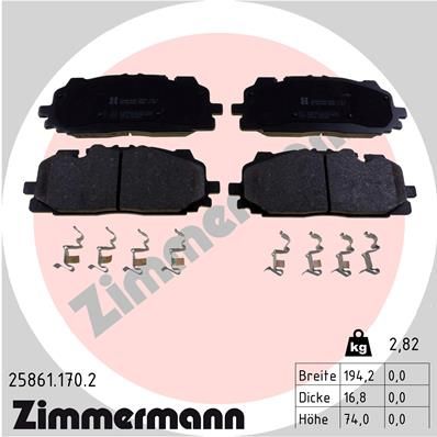 Brake Pad Set, disc brake ZIMMERMANN 25861.170.2