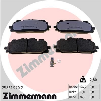 Brake Pad Set, disc brake ZIMMERMANN 25861.970.2