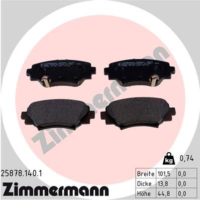 Brake Pad Set, disc brake ZIMMERMANN 25878.140.1