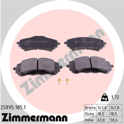 Brake Pad Set, disc brake ZIMMERMANN 25895.185.1