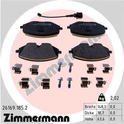 Brake Pad Set, disc brake ZIMMERMANN 26169.185.2