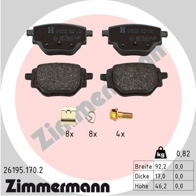 Brake Pad Set, disc brake ZIMMERMANN 26195.170.2