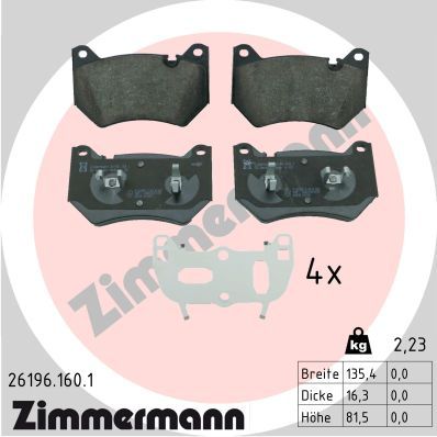 Brake Pad Set, disc brake ZIMMERMANN 26196.160.1