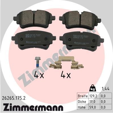 Brake Pad Set, disc brake ZIMMERMANN 26265.175.2