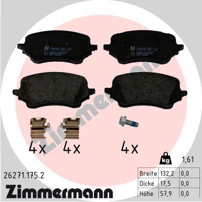 Brake Pad Set, disc brake ZIMMERMANN 26271.175.2