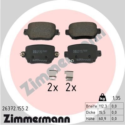 Brake Pad Set, disc brake ZIMMERMANN 26372.155.2