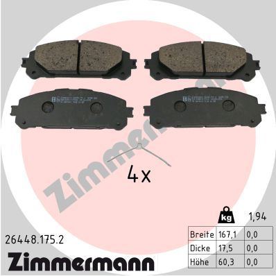 Brake Pad Set, disc brake ZIMMERMANN 26448.175.2