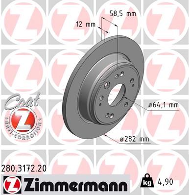 Brake Disc ZIMMERMANN 280.3172.20