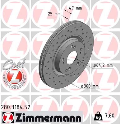 Brake Disc ZIMMERMANN 280.3184.52