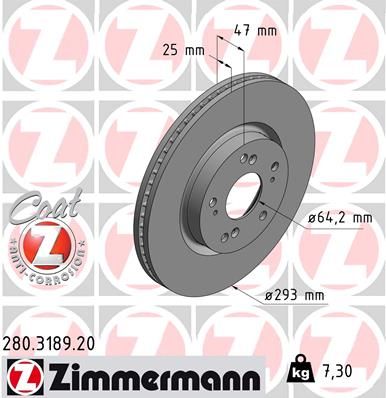 Brake Disc ZIMMERMANN 280.3189.20