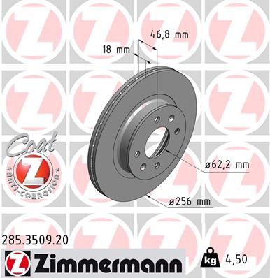 Brake Disc ZIMMERMANN 285.3509.20