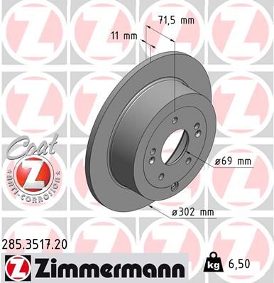 Гальмівний диск ZIMMERMANN 285.3517.20