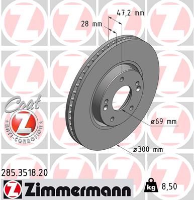 Brake Disc ZIMMERMANN 285.3518.20