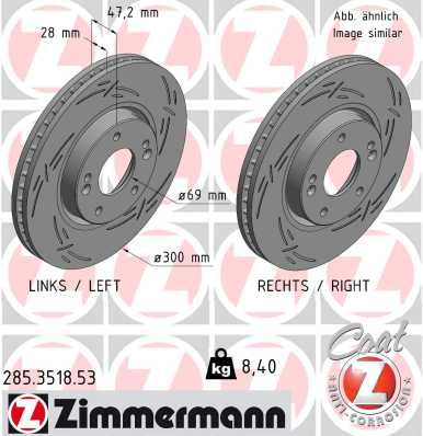 Гальмівний диск ZIMMERMANN 285.3518.53