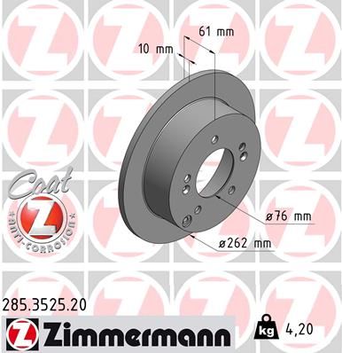 Brake Disc ZIMMERMANN 285.3525.20