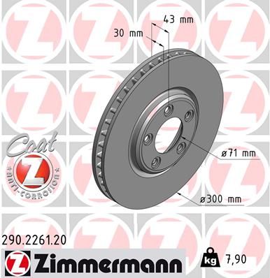 Brake Disc ZIMMERMANN 290.2261.20