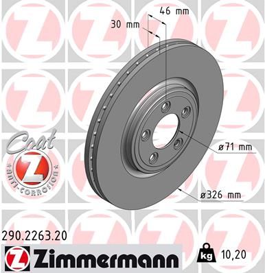 Гальмівний диск ZIMMERMANN 290.2263.20