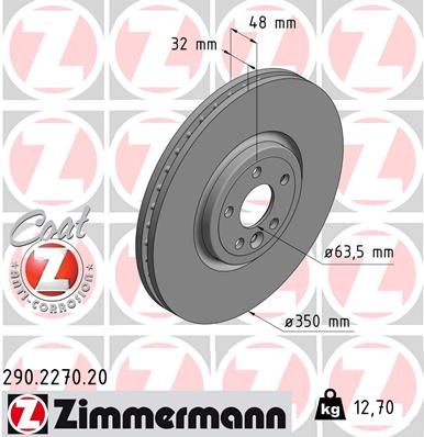 Stabdžių diskas ZIMMERMANN 290.2270.20