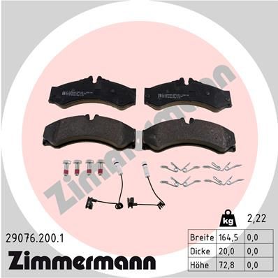 Brake Pad Set, disc brake ZIMMERMANN 29076.200.1