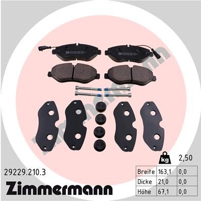 Brake Pad Set, disc brake ZIMMERMANN 29229.210.3