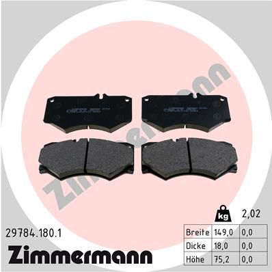 Brake Pad Set, disc brake ZIMMERMANN 29784.180.1