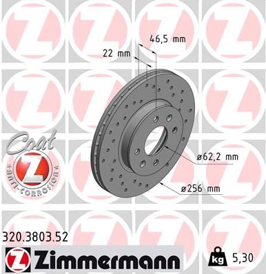 Гальмівний диск ZIMMERMANN 320.3803.52