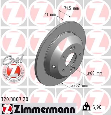 Гальмівний диск ZIMMERMANN 320.3807.20