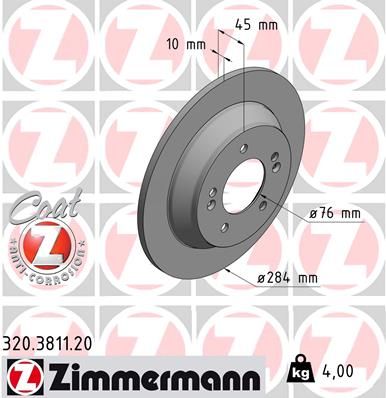 Brake Disc ZIMMERMANN 320.3811.20