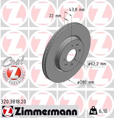 Гальмівний диск ZIMMERMANN 320.3818.20