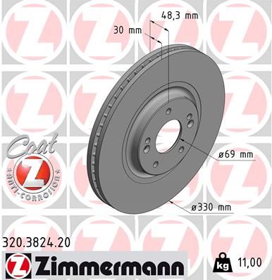 Гальмівний диск ZIMMERMANN 320.3824.20